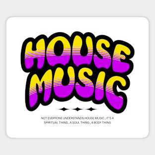 HOUSE MUSIC  - Bubble Outline Two Tone (black/gold/purple) Magnet